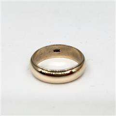12k Yellow Gold Polished Milgrain Edge 6mm Wedding Band SZ 6.5